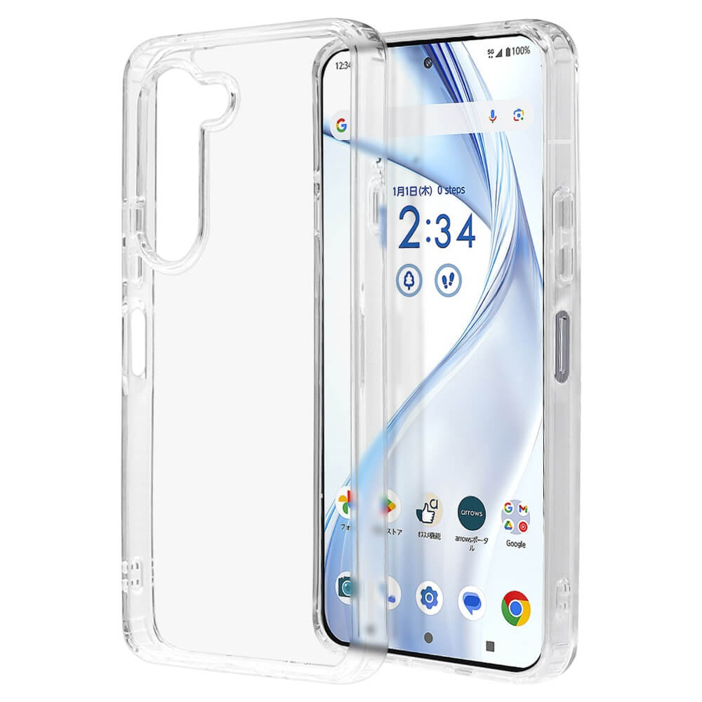 arrows Alpha スマホケース ハイブリッド RHINOX ライノックス 耐衝撃吸収 MIL規格 クリア 透明 表面硬度5H TPUバンパーケース ストラップホール