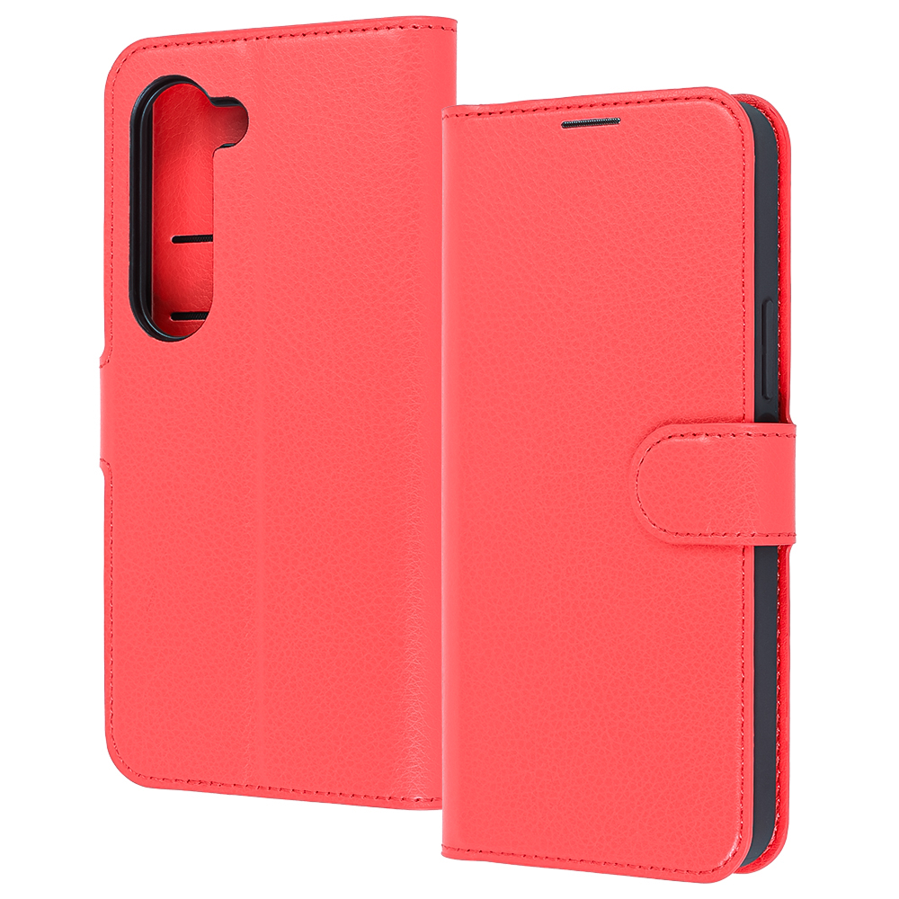 Like standard 耐衝撃 マグネットベルト シンプル 手帳型レザーケース / レッド